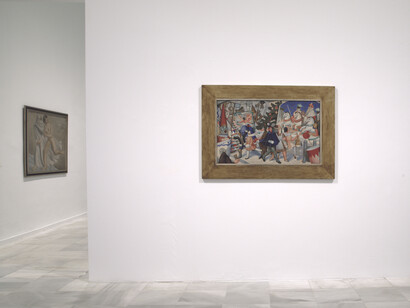 Maruja Mallo, Máscara y compás, vista de exhibición. Cortesía del Museo Nacional Centro de Arte Reina Sofía