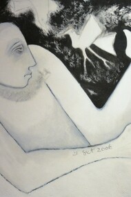 «Sin título II» (2006), serie blanco negro, óleo