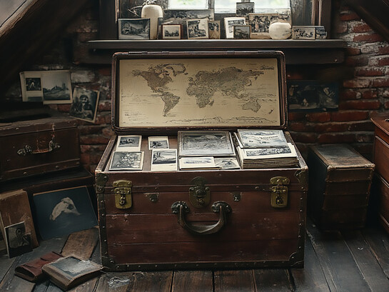An old attic filled with a treasure chest of historical photographs and handwritten letters