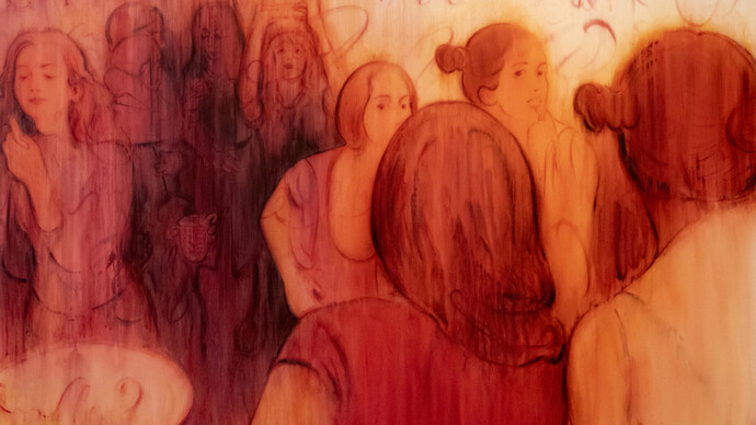 Zoe Schweiger, In the gramps bathroom (detail), 2025. Courtesy of Mindy Solomon Gallery