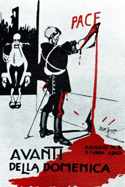 Gabriele Galantara, "Pace", copertina dell'Avanti! della domenica del 5 febbraio 1905