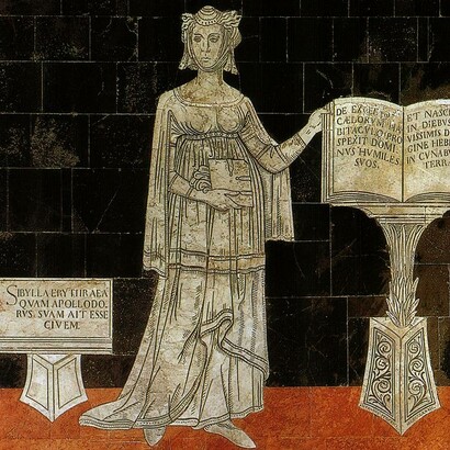 Sibilla Eritrea, pavimento del Duomo di Siena, Italia 