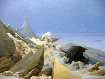 The Wreck of Hope, The Sea of Ice (Polar Sea) by Caspar David Friedrich