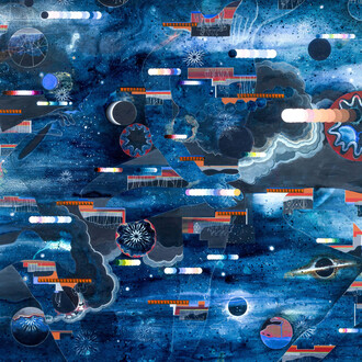 Jagannath Panda, Dancers of the celestial realms, 2024-2025. Courtesy of Aicon Gallery