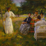 Edmund C. Tarbell, In the Orchard, 1891, Oil on canvas, 154.3 x 166.4 cm, Terra Foundation for American Art, Chicago, Daniel J. Terra Collection, 1999.141, © Terra Foundation for American Art
