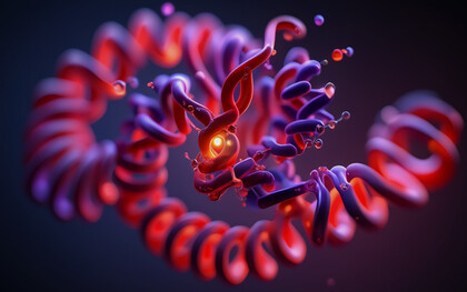 Die Proteinstruktur des Myoglobins in 3D-Sicht wurde erstmals von John Kendrew beschrieben