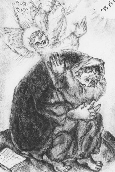 Marc Chagall, La oración de Isaías (Isaías LXIV, 6 11), Serie Grabados para la Biblia (1956)