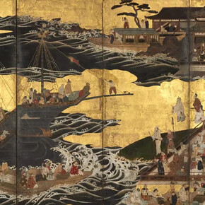 Arrival of the "Southern barbarians" (detail), Japan, Momoyama period, c. 1600. Courtesy of Cleveland Museum of Art