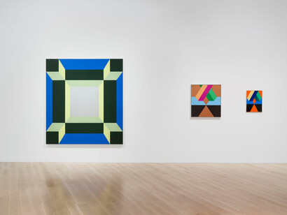 Miriam Schapiro, 1967–1972, exhibition view. Courtesy of the Institute of Contemporary Art