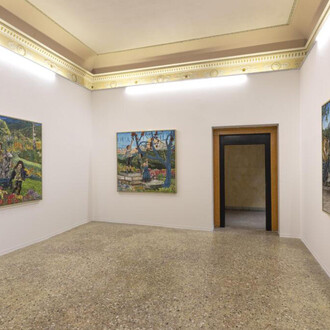 Andrea Mastrovito, Quando il cielo finisce (When the sky ends), exhibition view. Courtesy of Galleria Michela Rizzo 