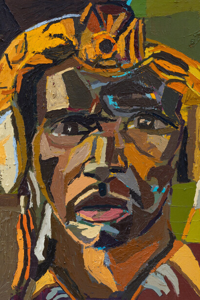 Clintel Steed, Ode to the zulu warrior (detail), 2025. Courtesy of Shrine 