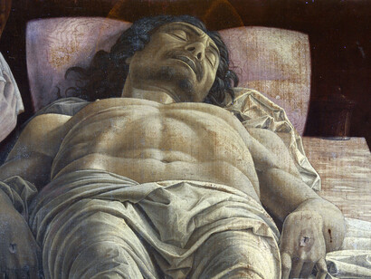 Il Cristo morto del Mantegna (dettaglio)