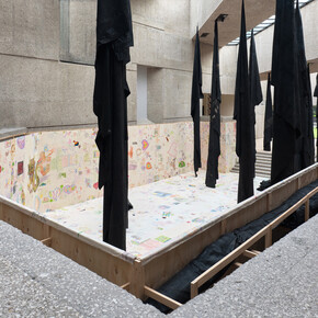 Oscar Murillo, Spirits in the swamp, exhibition view. Courtesy of Museo Tamayo