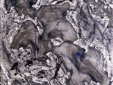 Giulio Cavanna, "Inverno", 2020, tecnica mista su tela, cm 100x100