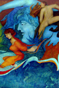 Agostino De Romanis. L'illusione del tempo, 2002, olio su tela, cm. 160 x 240