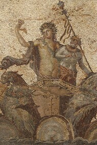 Mosaico dell'Epifania di Dioniso, proveniente dalla Villa di Dioniso (II secolo d.C.) a Dion, in Grecia. Ora al Museo Archeologico di Dion