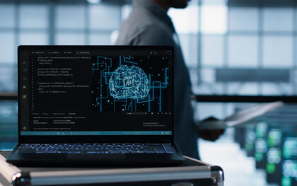 A notebook used by AI and IT experts, showcasing brain-inspired technology and artificial neurons in neuromorphic computing