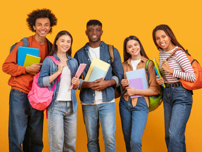 Modern students from different countries participating in exchange programs