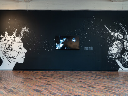 María Isabel Rueda, El oráculo de la noche, vista de exhibición. Cortesía del MAMBO