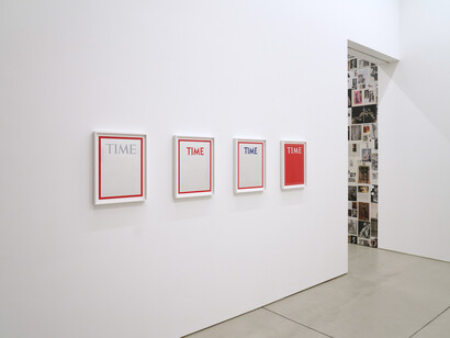 Mungo Thomson, Background materials, exhibition view. Courtesy of MAKI Gallery 