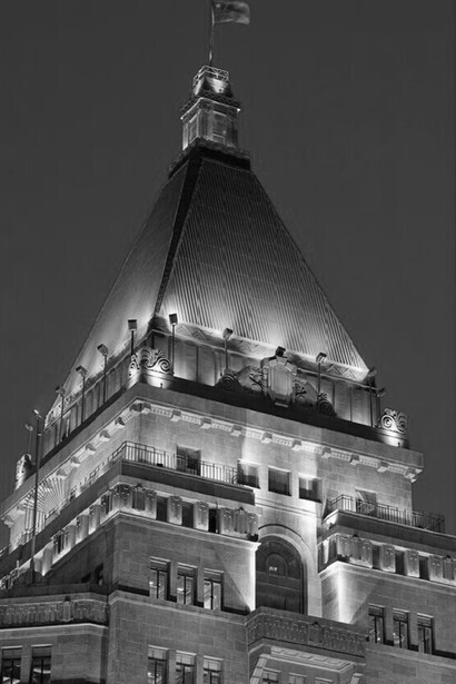 Cupula del Fairmont Peace Hotel Shanghai, un icono del Art Déco, China