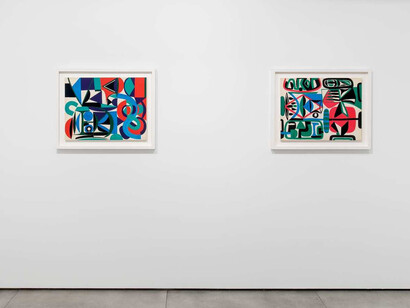 Jean Dewasne, vue de l'exposition. Avec l'aimable autorisation d'Almine Rech