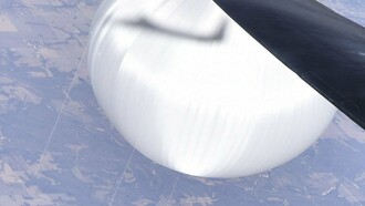 A U.S. Air Force pilot looked down at the suspected Chinese surveillance balloon as it hovered over the Central Continental United States on February 3, 2023.