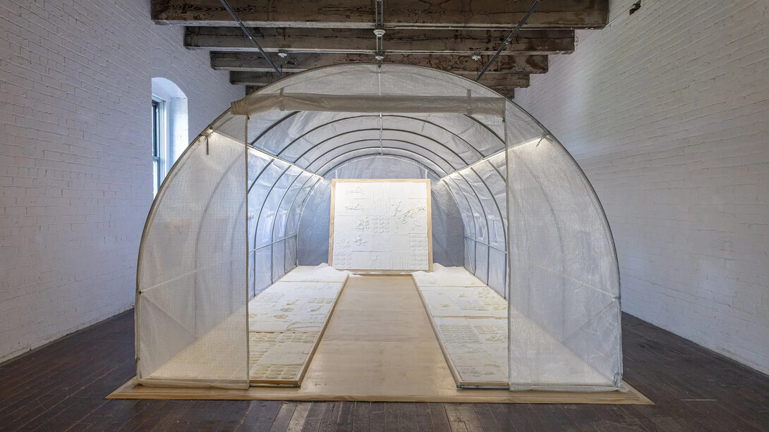 Yasmine El Meleegy, Red gold, exhibition view. Courtesy of Mattress Factory