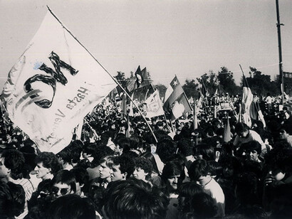 Manifestación por el triunfo del No, 1988, Santiago, Chile