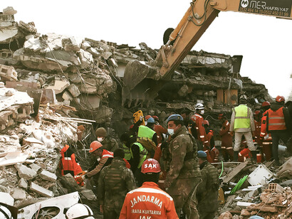 Buildings destroyed by the earthquake in Antakya, Hatay, Türkiye