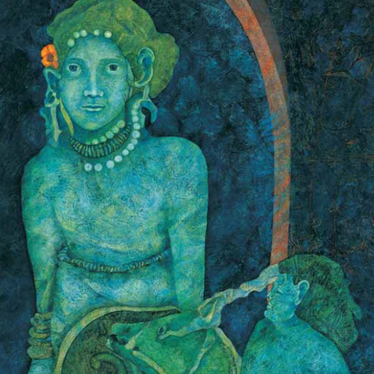 Agostino De Romanis, L’antico amore, olio su cartone, cm 120x80, 2003, particolare