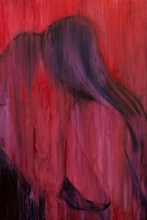 Zoe Schweiger, Hanna and Kait in the Red Room at Twist (detail), 2025. Courtesy of Mindy Solomon Gallery