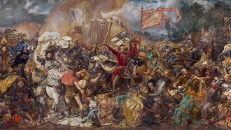 La cultura della guerra nasce da paure, interessi economici e strategie di potere. Jan Matejko, Battaglia di  Grunwald, 1878, dettaglio, National Museum, Varsavia, Polonia