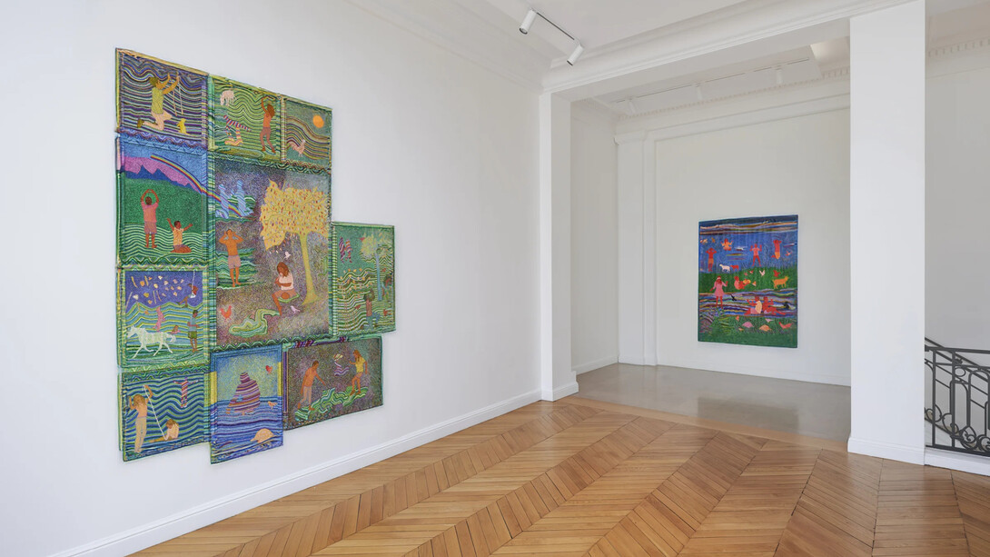 Slimen Elkamel, Ligne(s) de vie, vue d'exposition. Avec l'aimable autorisation de la Galerie Mariane Ibrahim