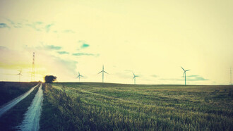 Molinos de viento en la naturaleza
