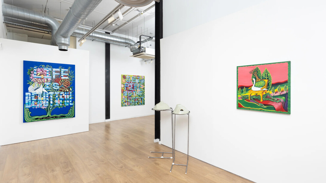 Celina Teague and Alexandra Searle, Take a seat before you change your mind, exhibition view. Courtesy of Kristin Hjellegjerde Gallery