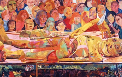 Diario de arte (detalle; 2005),"Entre nosotros",  Dana Schutz. Colección de la familia Ovitz, Los Ángeles, EE. UU.