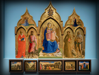 "La Pala della compagnia di San Francesco" in Santa Croce (Trittico francescano) del Beato Angelico © Su concessione del Ministero
della Cultura - Opificio delle Pietre Dure, foto Ela Bialkowska, OKNO Studio  