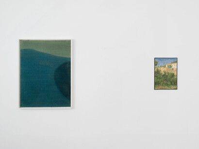 Au-Delà. Morandi/Fontana, vue de l'exposition. Avec l'aimable autorisation de Tornabuoni Art