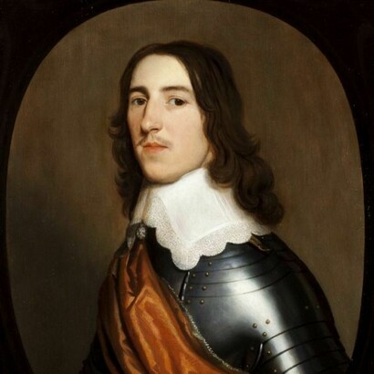 Gerard Van Honthorst, Utrecht 1592 - 1656, Dutch School. A Portrait, Half-Length, of a Gentleman, believed to be Sir Thomas Ogle, wearing a Suit of Armour, a White Collar and an Orange Sash, Oil on Panel, 29 1 /8 x 23 3/8 inches (74 x 60 cms), Signed and Dated " G. Honthorst / 1644", Provenance: Collection of Richard Ratcliffe, Manor House, Waddington, Lincoln. Note: Inscribed au verso in a contemporary 17th Century hand: " Sr. Tomas Oghel Maijsior". Sir Thomas Ogle was, by all accounts, quite a character. There is little information on him, presumably due to his family's attempts to cover up the scandals. He was probably the son of Thomas Ogle and Elizabeth Berkley.