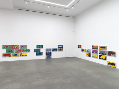 Zak Kitnick, Paintings for children, exhibition view. Courtesy of Nino Mier Gallery