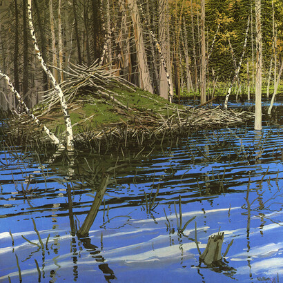 Neil Welliver, Beaver house, 1974. Courtesy of Alexandre Gallery