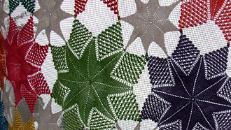  Toldo de ganchillo en el puente de la República, 2018,  Alcantarilla, en la Región de Murcia, España