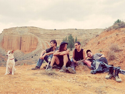 Joshua Liam Herderson, Stefania Gadda, Jade Oukid, and Tonin Janvier in Sirat (2025)