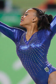 Rio de Janeiro - Rebeca Andrade during a women's artistic gymnastics team final at the Rio 2016 Olympic Games, in which Brazil finished in eighth place