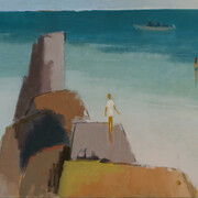 Herman Maril, Kendall Lane Beach / Cape beach (detail), 1976. Courtesy of LewAllen Galleries