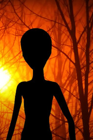 Three alien silhouettes