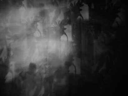 Indistinct forms moving through night, mirroring how enslaved voices were forced into the shadows of history