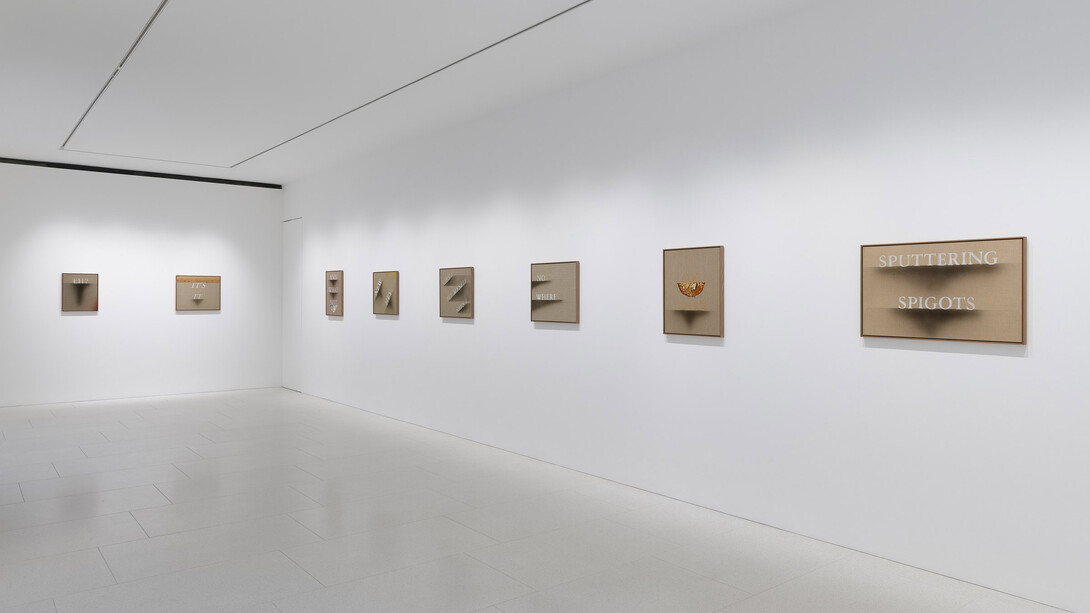 Ed Ruscha, Says I, to myself, says I, exhibition view. Courtesy of Gagosian 