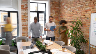 A group of young Australians in business like environment rejecting a system that demands more but gives less